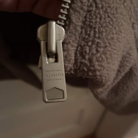 All Saints Clayton Fleece Tan Lightweight Jacket - Picture 12 of 15